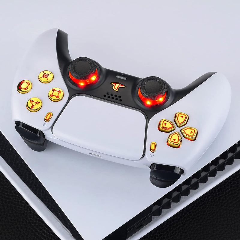 eXtremeRate DTF LED Kit für ps5 Controller BDM-030/040, Ersatz leucht D-Pad Thumbstick Share/Option/