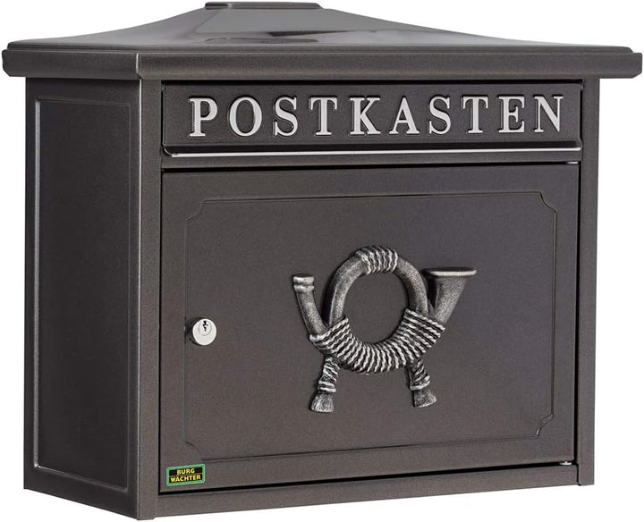 BURG-WÄCHTER Klassischer Briefkasten ohne Zeitungsfach und Namensschild, Verzinkter Stahl, Einwurf-F