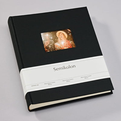 Semikolon 360190 Foto-Album Medium Finestra – 21,6x25,5 cm – 80 Seiten cremefarben, für 160 Fotos –