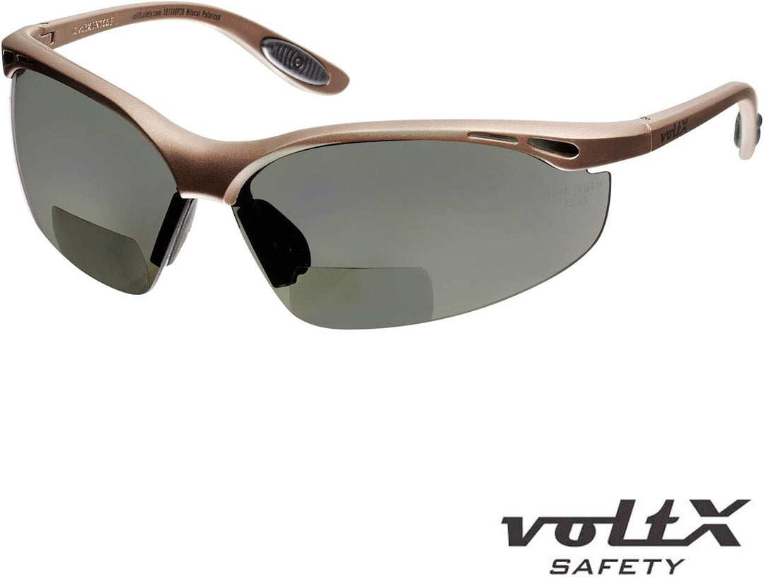 voltX ‘CONSTRUCTOR’ POLARISIERT Bifokale Lesen Schutzbrille, (+2.0 Dioptrie) EN166F zertifiziert/Spo