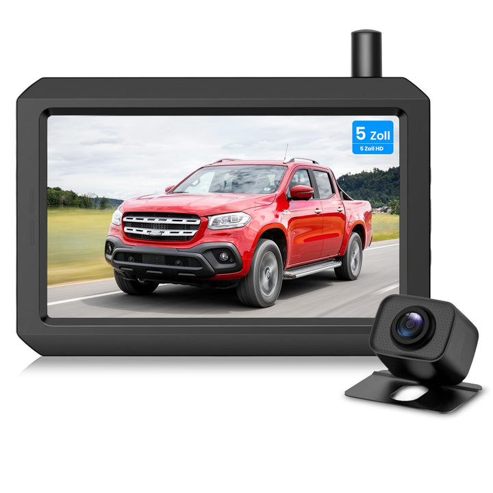 AUTO-VOX Rückfahrkamera kabellos Set: 5 Zoll HD Monitor, 30-Min-Montage, Stabiles Digitales Signal,