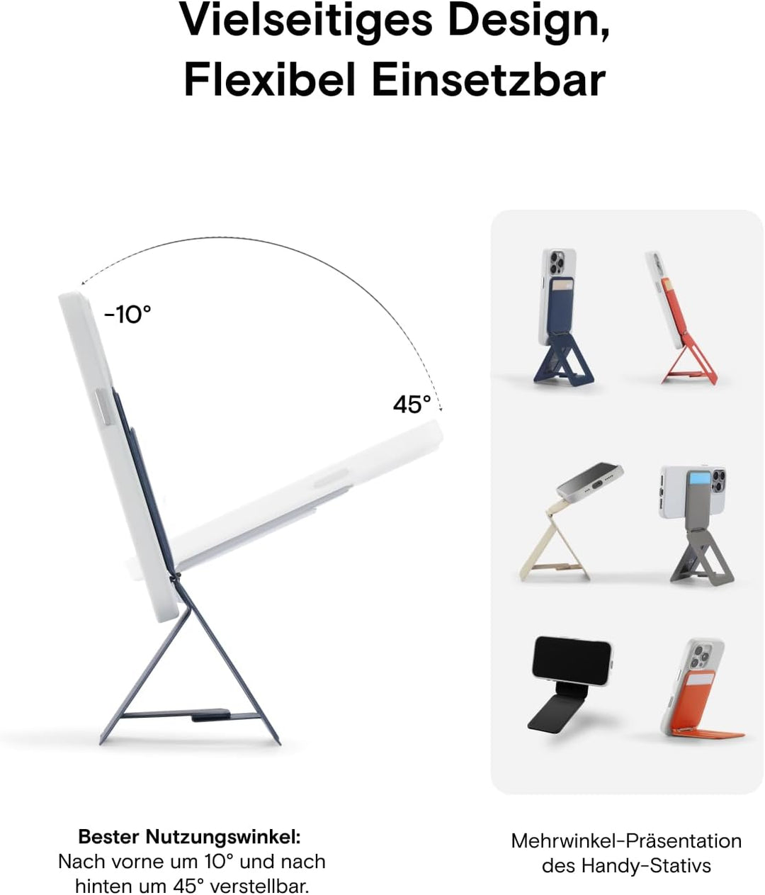 MOFT Stativ für Smartphone, 3 in 1 Handy Stativ Geldbörse und Verstellbares Handy Ständer Magnetisch