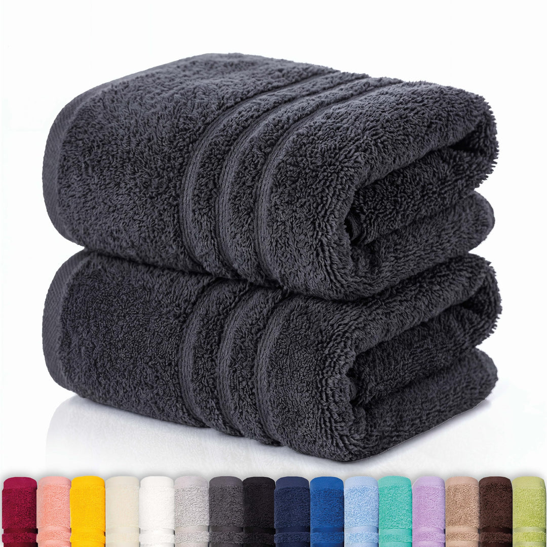 Lavea 2er Set Duschtuch 70x140 cm, Frottierserie Elena - Premium Dusch-Handtuch Set/Badetücher Set -