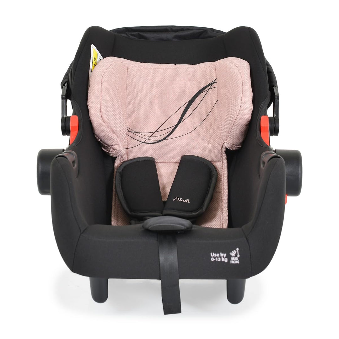 Moni Babyschale i-Size Multi (40-87cm) Gruppe 0+ Fussabdeckung Kopfstütze Gurt, Farben:rosa, rosa