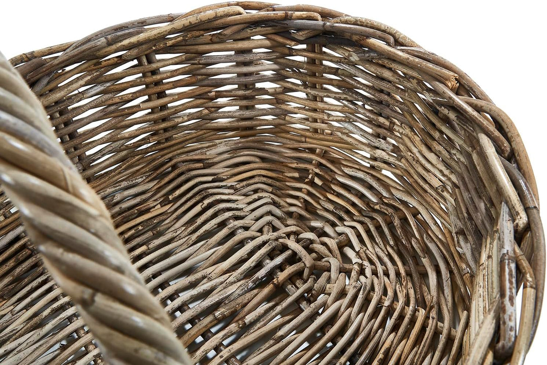Kobolo Tablett aus Rattan Kubu Grey – Ovales Dekotablett/Serviertablett, 45x30 cm, handgefertigt, ro