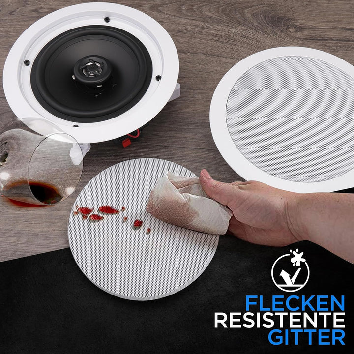 Pyle 16.5cm- Deckenlausprecher Einbaulausprecher, Wandlautsprecher, Flache Lautsprecher, 200W- 2 Weg