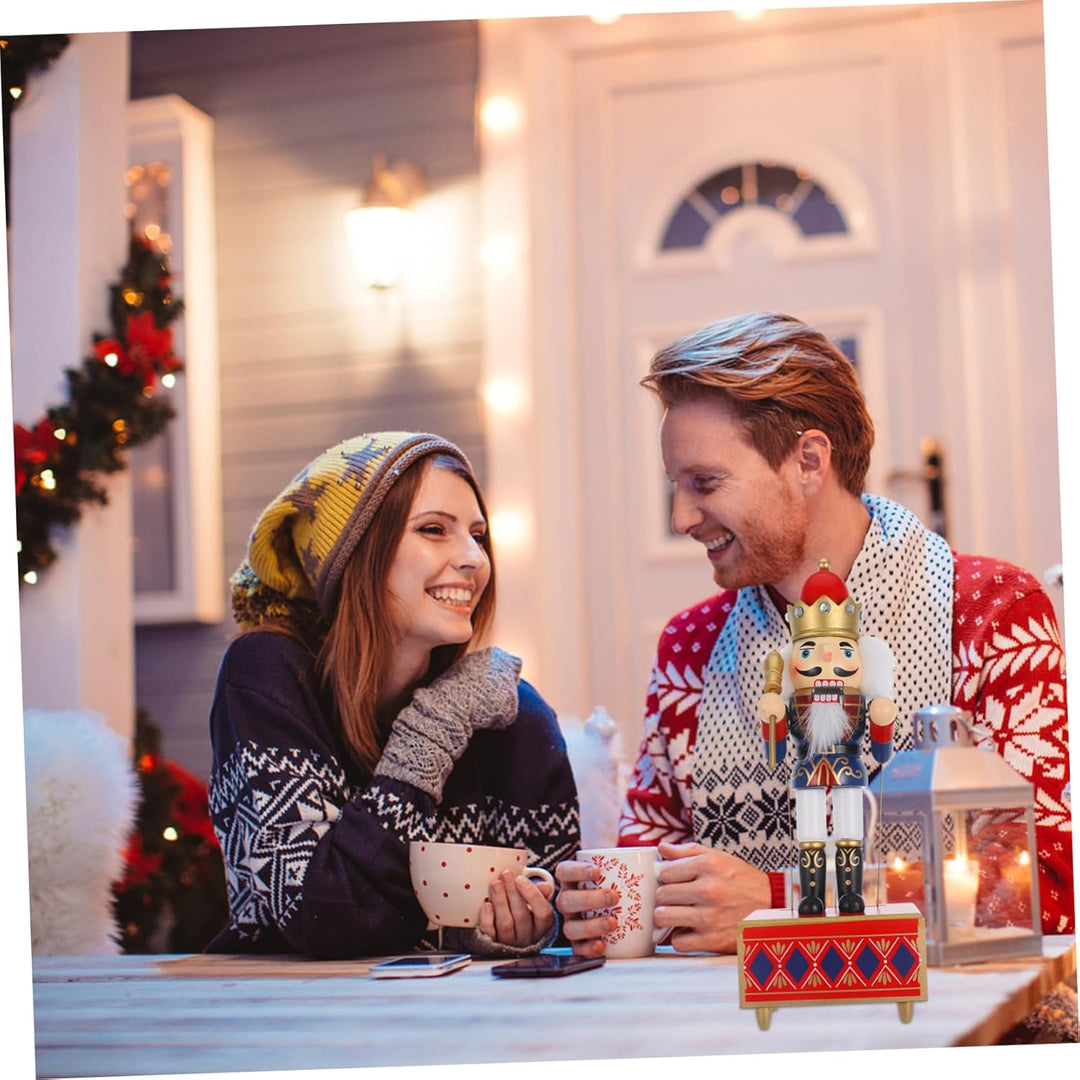 Cabilock Weihnachts Nussknacker Dekor Spieluhr Nussknacker Figur Handbemalt Ornament Für Wohnzimmer