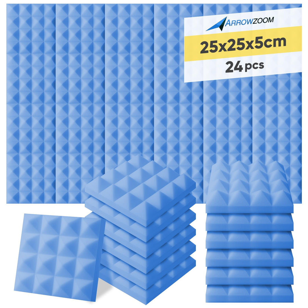 Arrowzoom 24 Akkustik Platten Akkustikschaumstoffmatten Akustikschaumstoff 25x25x5cm Dämmung Pyramid