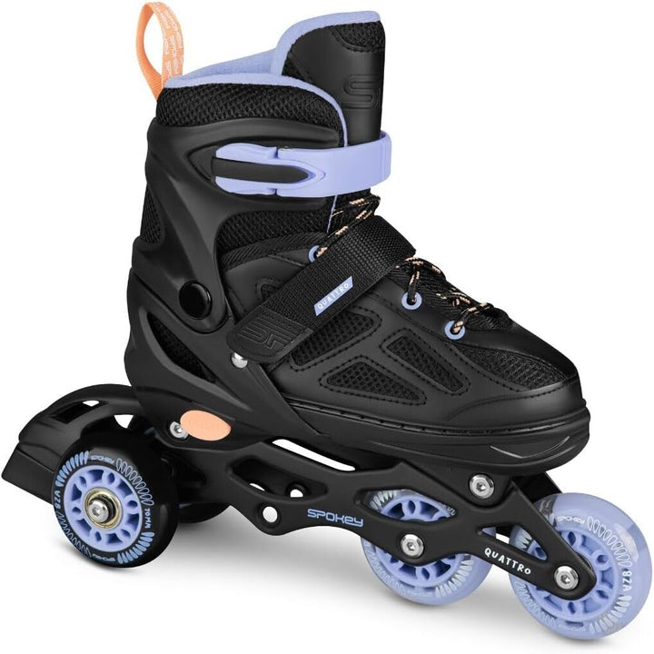 SPOKEY Quattro Set 4in1 Inliner/Rollschuhe/Triskates/Schlittschuhe VERSTELLBAR | für Kinder und Juge