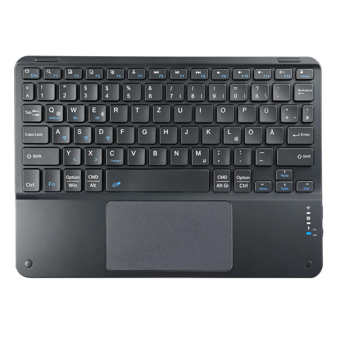 Bluetooth Tastatur mit Touchpad, Tastatur für ipad, Tablet, QWERTZ