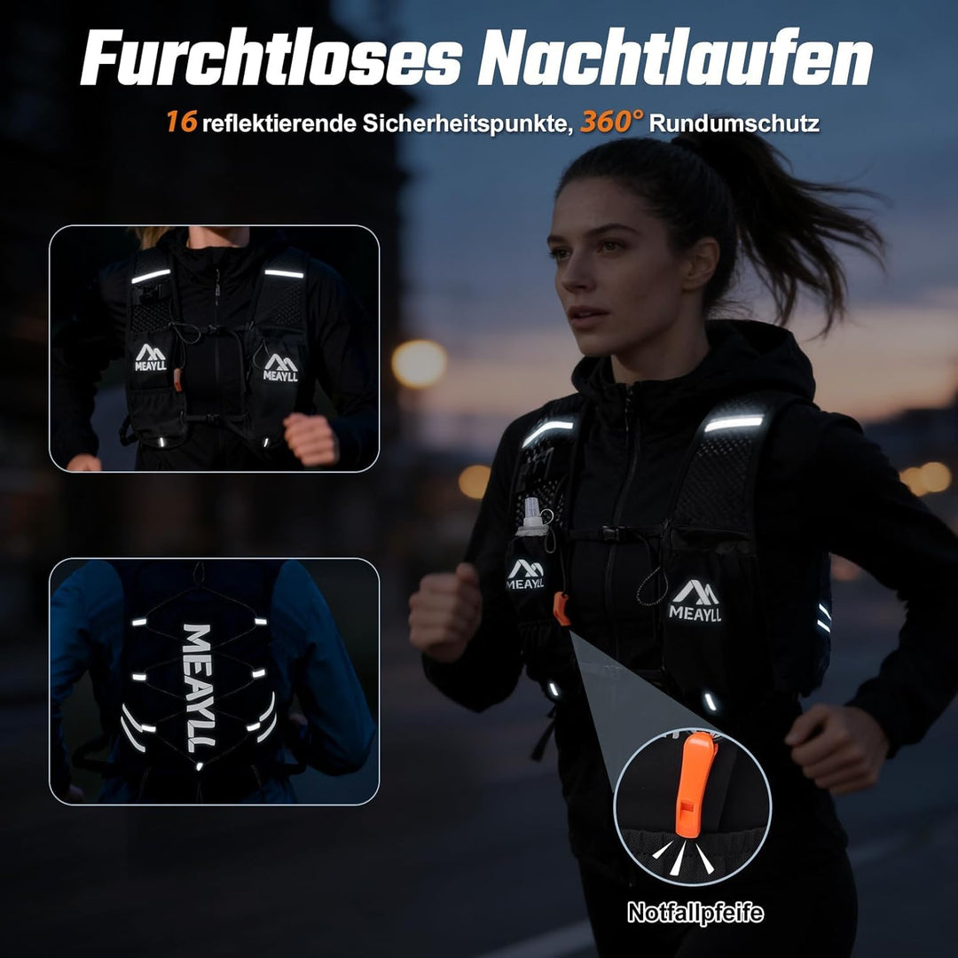 Laufweste für Damen & Herren mit 500 ml TPU Trinkflasche – Leichter und bequemer Laufrucksack, 7 L V