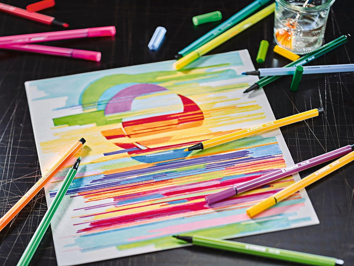 STABILO Premium-Filzstift Pen 68 - ARTY - 18er Pack - mit 18 verschiedenen Farben, 18er Pack