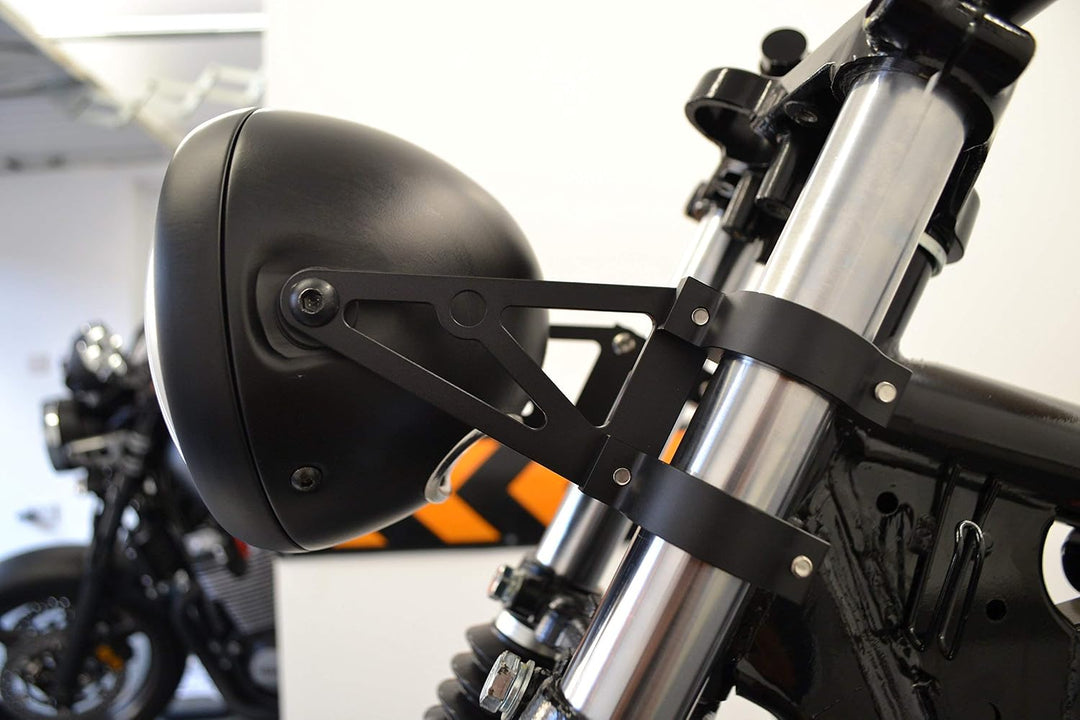 Alchemy Parts hochwertig Paar von Schwarz 42/43mm Durchmesser Cnc Bearbeitet Motorrad Scheinwerfer-H
