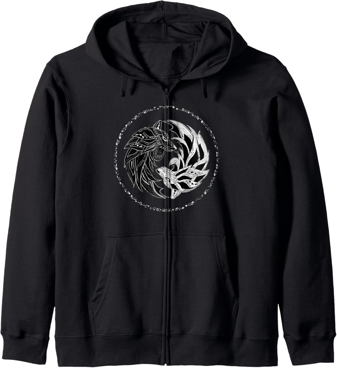 Yin Yang,Wolf,Wölfe,yinyang,Chi Gong TaiChi,Yin-Yang Bagua Kapuzenjacke