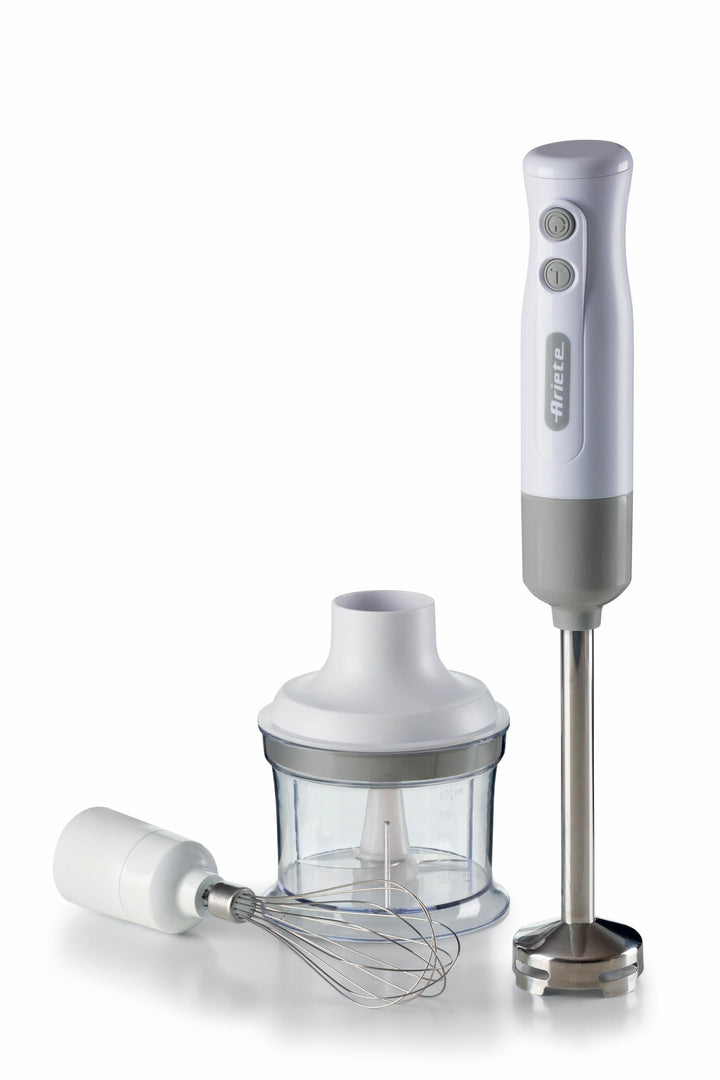 Ariete Breakfast 606 Stabmixer mit Zerkleinerer, Mini-Pürierstab mit 2 Geschwindigkeiten, Edelstahlk