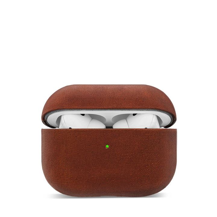 AirPod Pro Case, Hülle für AirPods - Pflanzlich Gegerbtes Leder Handmade in Germany Dunkelbraun (Air