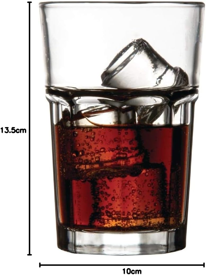 Olympia Orleans Hi-Ball-Gläser, 425 ml/15 oz (12 Stück), klares gehärtetes Glas – Saft-, Whiskey- od