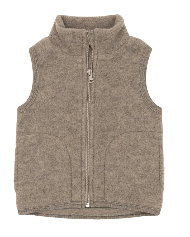 Engel, Kinder Fleece Weste mit Reissverschluss, 100% Wolle (Merino kbT) 116 Walnuss, 116 Walnuss