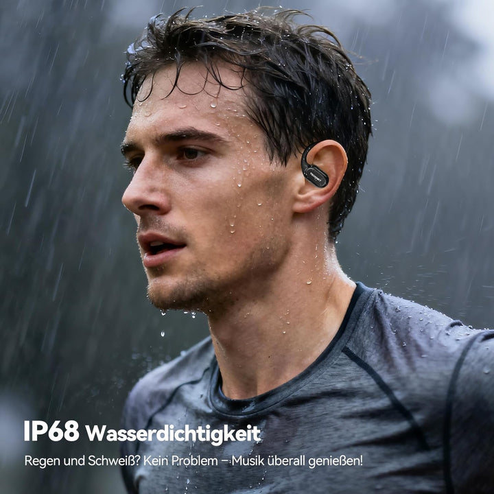 TECKNET Open-Ear Kopfhörer, Bluetooth Kopfhörer Kabellos, Knochenschall Ohrbügel, 60 Stunden Spielze
