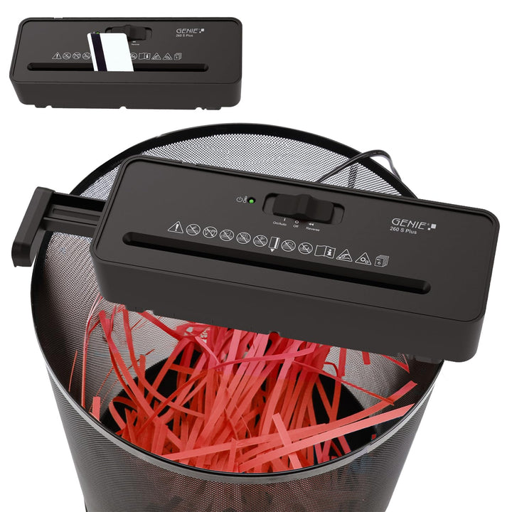 GENIE 260 S Plus Aktenvernichter | Papierschredder mit 6-mm Streifenschnitt | Schredder Aktenvernich