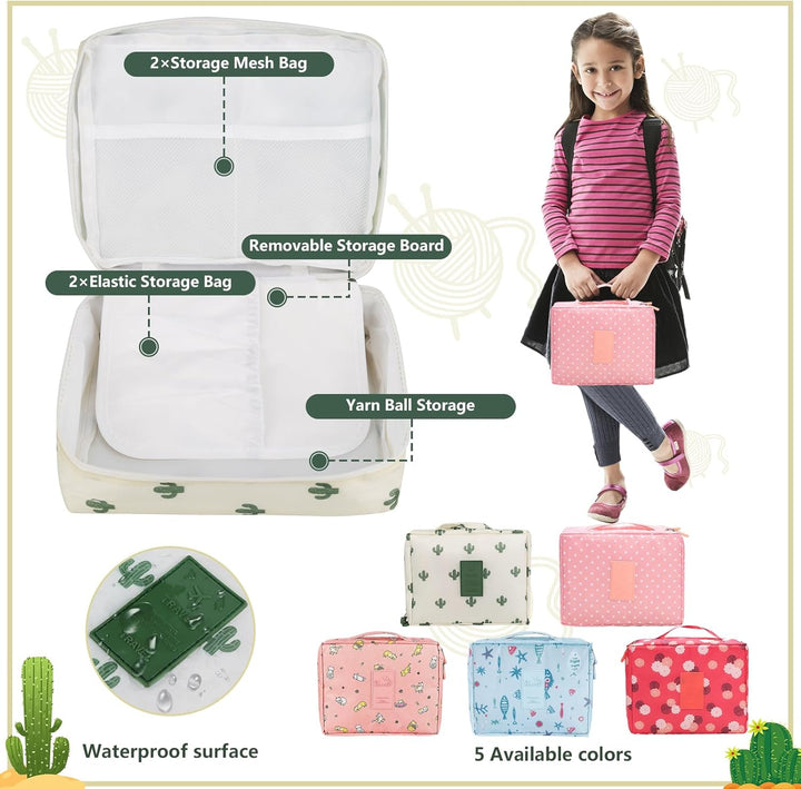 YINVA Häkelset für Anfänger 111 Stück Häkelnadel Set 0.6mm-8mm Ergonomische Häkelnadeln Crochet Set