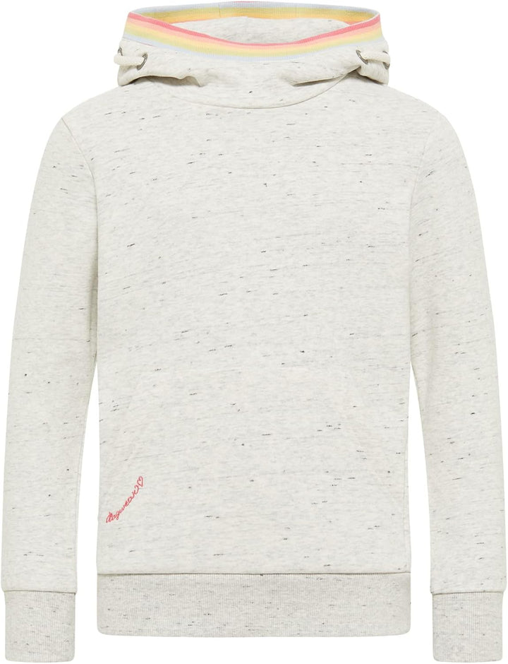 Ragwear Mädchen Sweatshirt Madlenka Sweater Hoodie mit Kapuze Pullover Sweat 128 Weiss, 128 Weiss