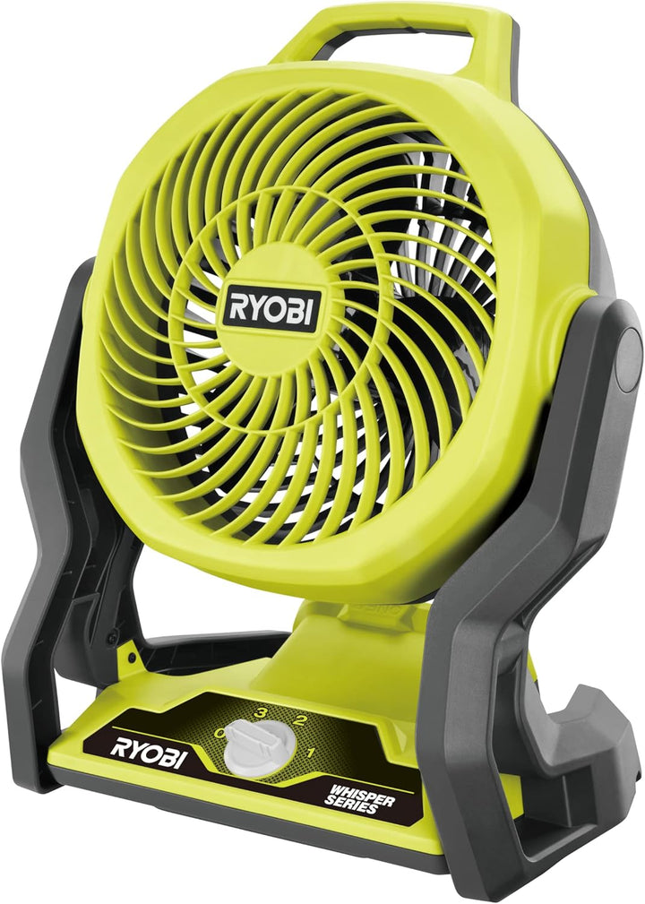Ryobi 18 V ONE+ Akku-Ventilator RF18-0 (Kompakter Akku-Ventilator, tragbar, 19 cm Ventilatorkopf, le