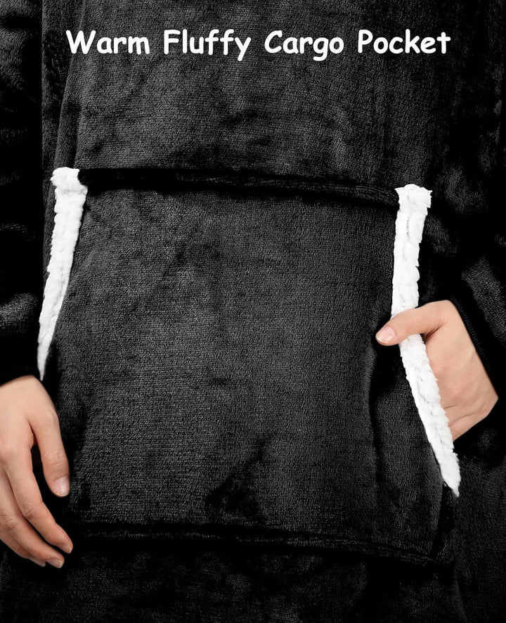 Sendowtek Übergrosse Hoodie Decke Damen Oversized, Sherpa Deckenpulli Weich Super Warme Komfortable
