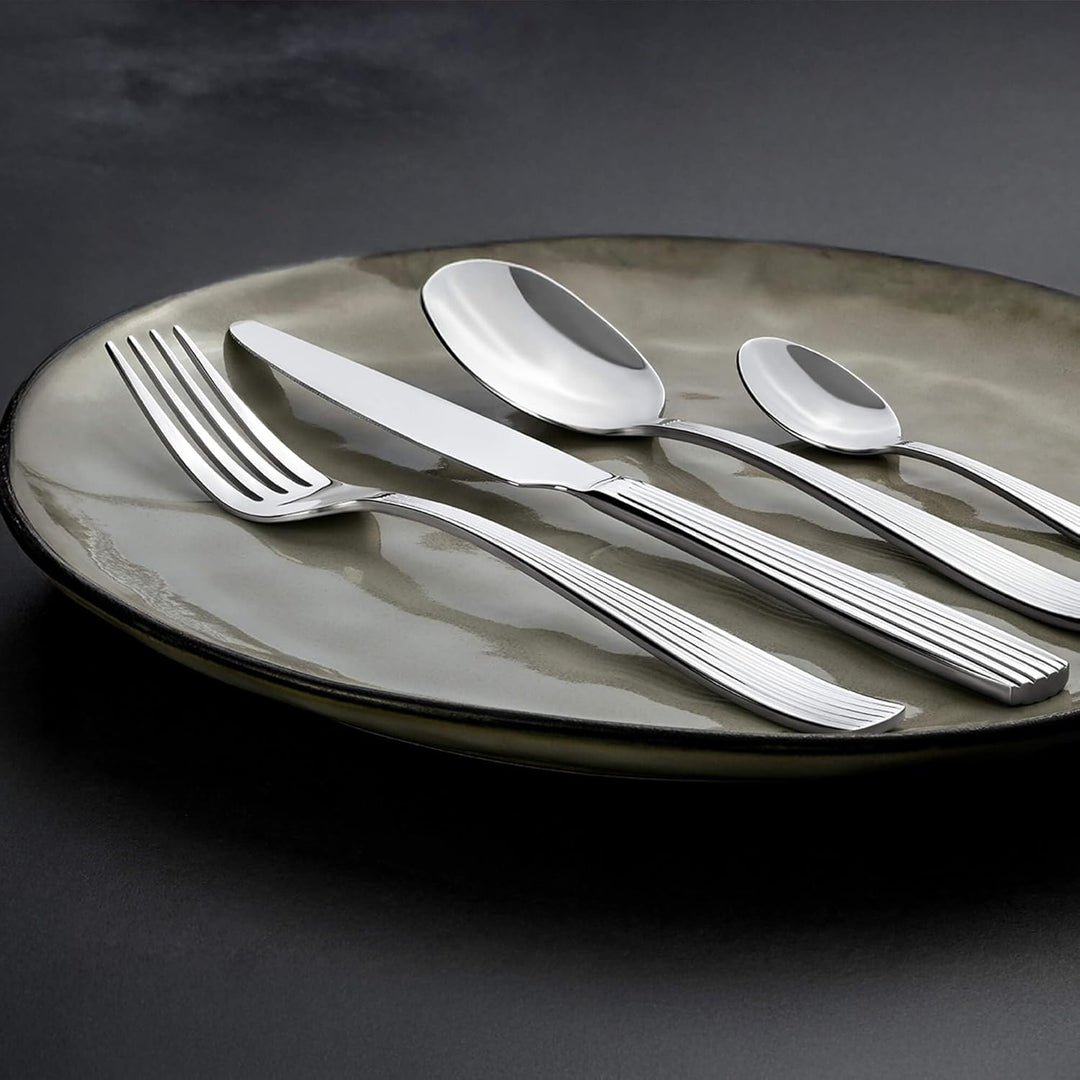 GRÄWE Besteckset Lino 24-teilig aus Edelstahl für 6 Personen, Spülmaschinengeeignet, Modernes Tafelb