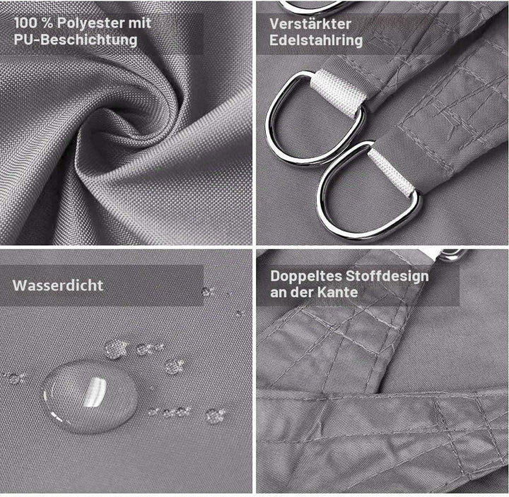 Dripex Sonnensegel wasserdicht Sonnenschutz Set 3X5 m inkl Befestigungsseile Rechteckig Polyester Im