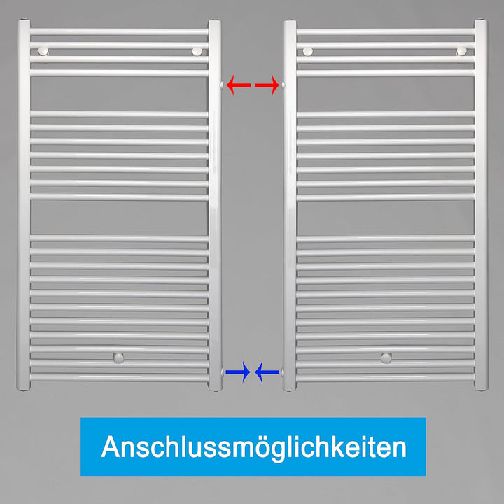 Austausch Badheizkörper Bad Renovierung Heizkörper mit Seitenanschluss Nabenanschluss weiss (1160 x