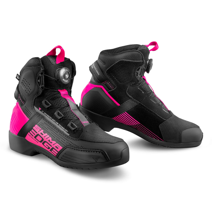 SHIMA EDGE VENTED Motorrad Schuhe Damen Leder Belüftet Motorradstiefel Protektoren Leder ATOP Rutsch