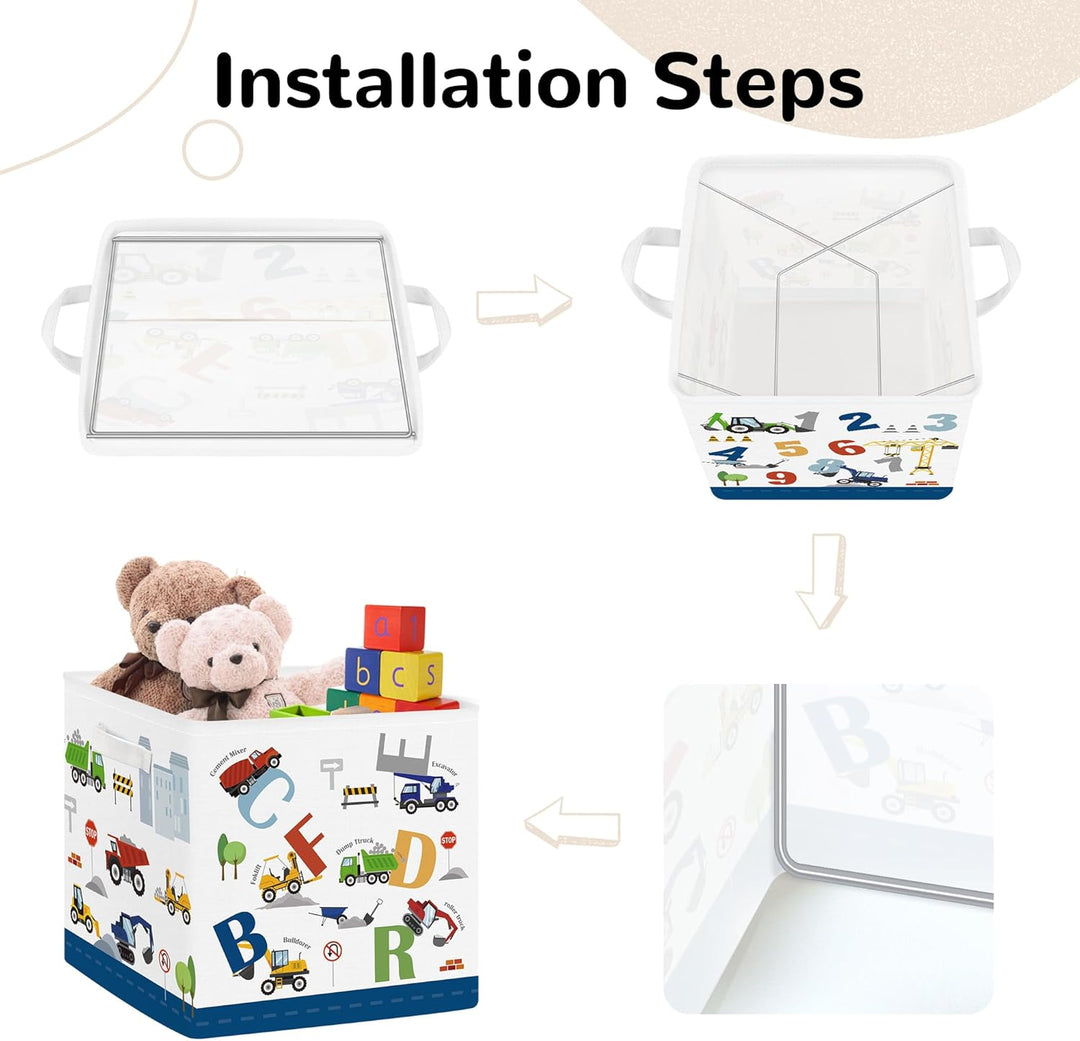 Clastyle 3 Stück Autos Aufbewahrungsbox Stoff für Kallax Faltbar Aufbewahrungskorb Klein Schrank Org