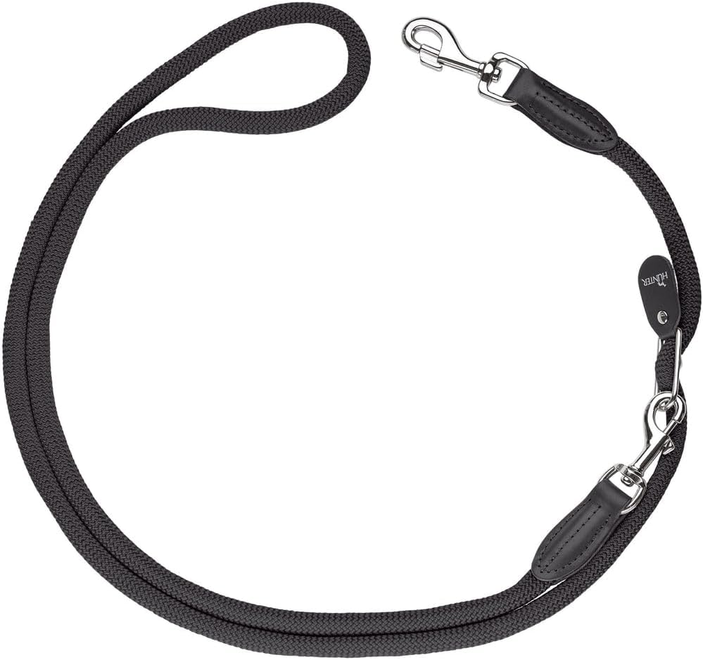 HUNTER FREESTYLE Vario-Leine für Hunde, robust, wetterfest, 1,0 x 260 cm, schwarz schwarz 1,0 x 260