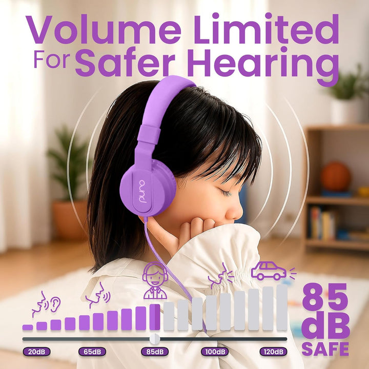 Puro Sound Labs PuroBasic Volume Limiting Wired Headphones for Kids, Boys, Girls 2+ Foldable & Adjus