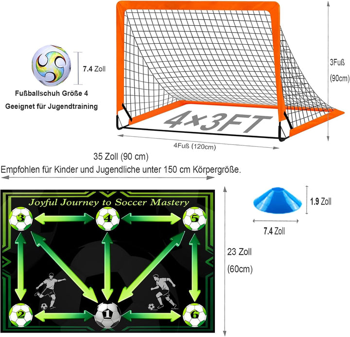 Tragbares Fussballtor, Fussballtraining, Fussballtrainingsgeräte für Jugendliche mit tragbarem und l