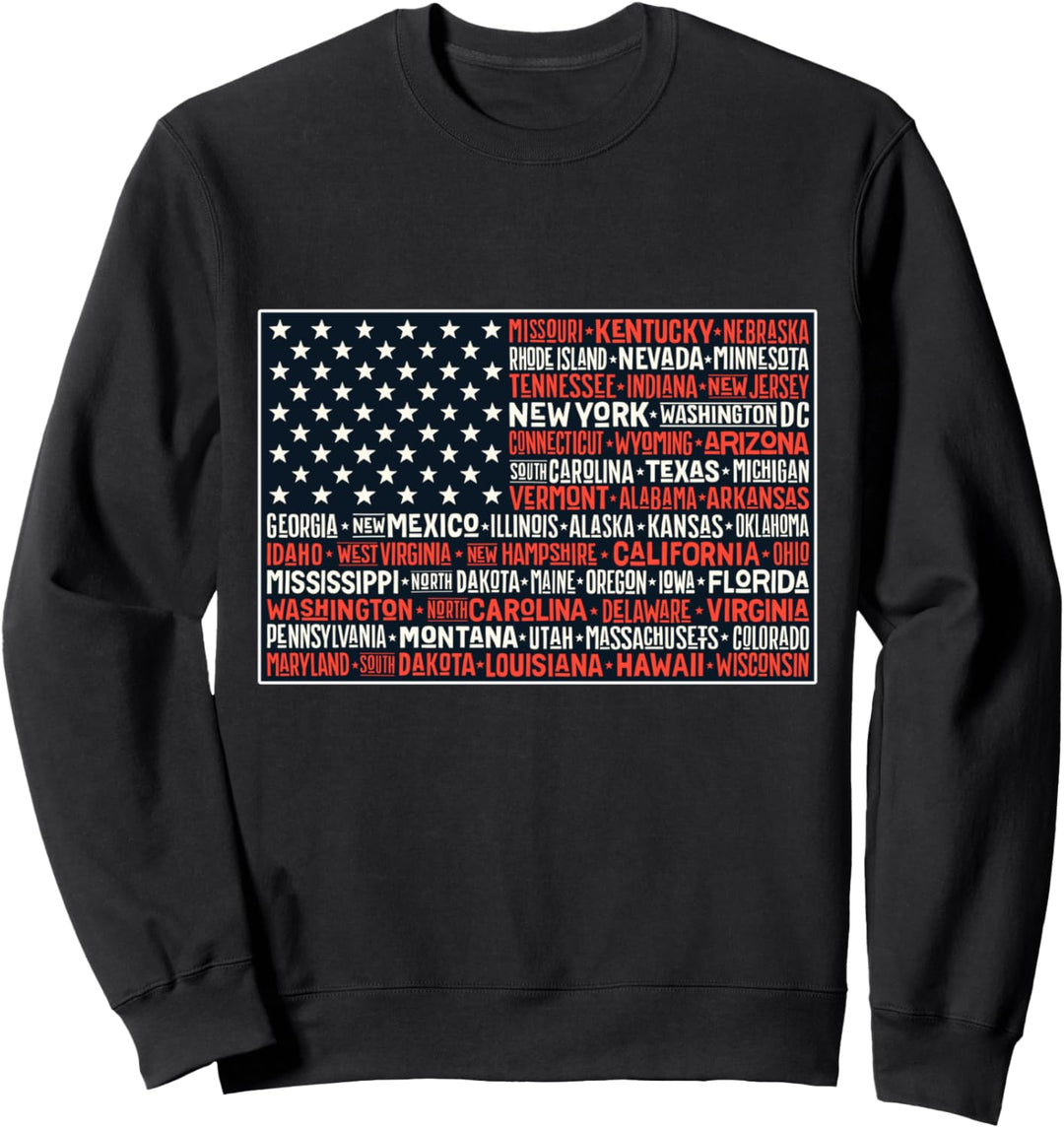 US-Bundesstaaten von Amerika Kartenkunst Sweatshirt