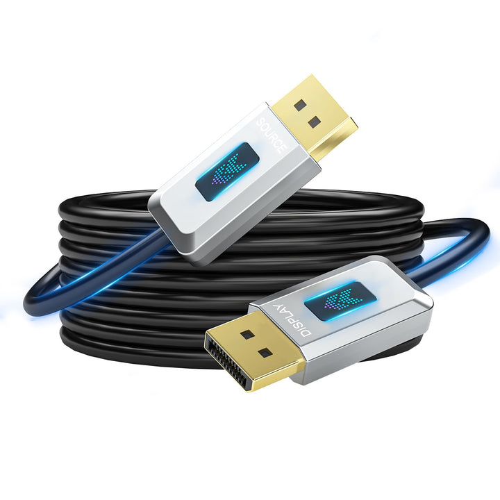 16K Glasfaser DisplayPort 2.1 Kabel 5M, DP 2.1 Kabel [16K@30Hz, 8K@60Hz, 4K@240Hz] 40Gbps Display Po