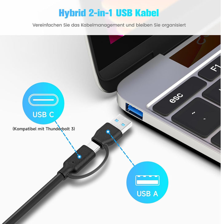 RSHTECH Nvme SSD M.2 Gehäuse Aluminium - USB M.2 Adapter, USB 3.2 Gen 2 10gbps PCIe - UASP Trim - SA