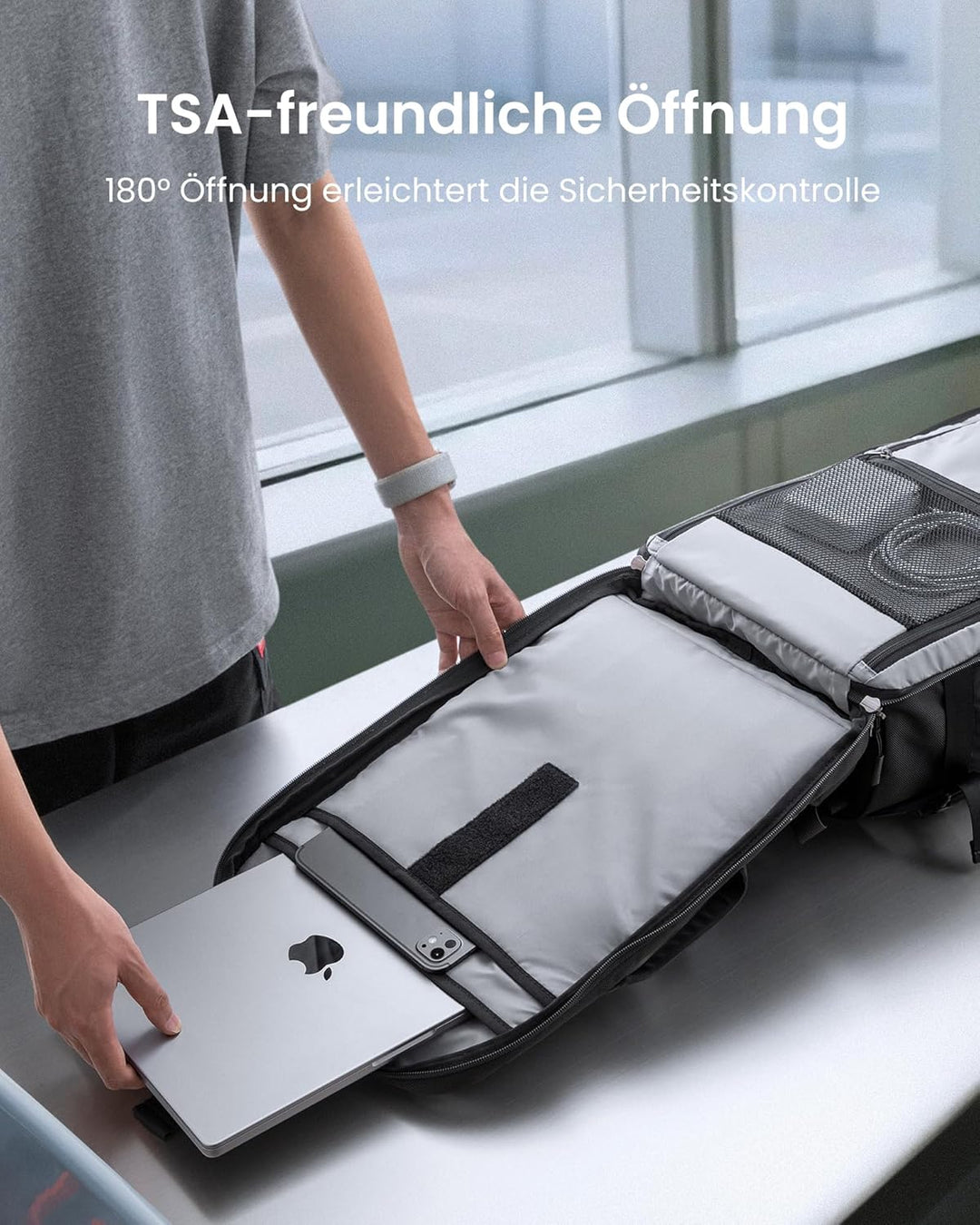 tomtoc 40L Reiserucksack, TSA-freundlicher Handgepäck Rucksack, Wasserdichter Rucksack Handgepäck Fl