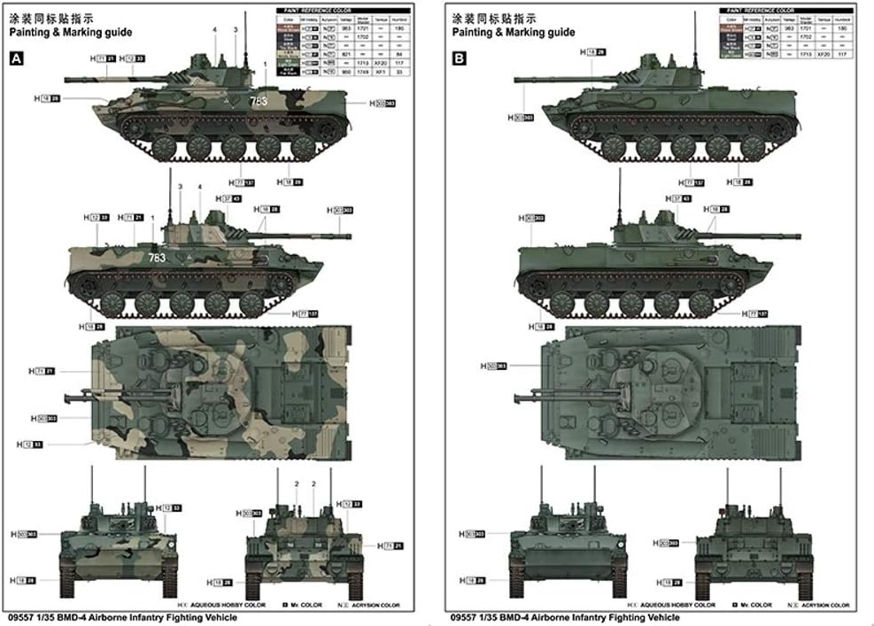 Trumpeter 09557 - Russian Bmd-4 Infantry Airborne Fighting Vehicle - Massstab 1/35 - Modellbausatz