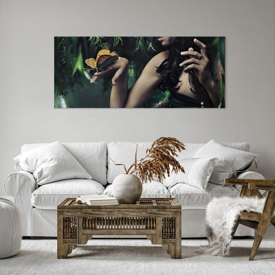 Wandbilder Dekoration Wohnzimmer Körper Kosmetik Mode Schmetterling Bilder auf Leinwand 120x50cm Lei