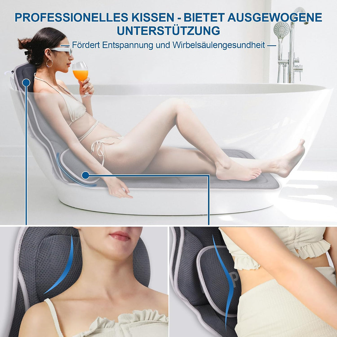Poemland Luxus Dicke, volle Körper Badewannenkissen Mat &amp; Cushion für Badewanne Kopfstütze Hals Schu
