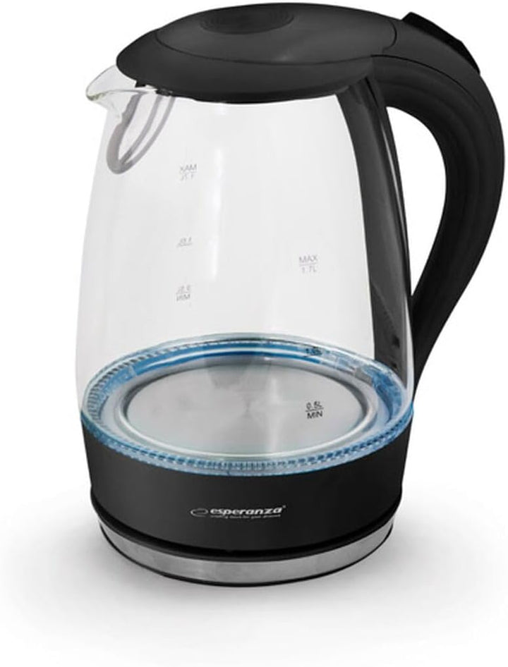 Elektrischer Wasserkocher Salto Angel 1,7L Glas Mit Led-Licht, Schwarz