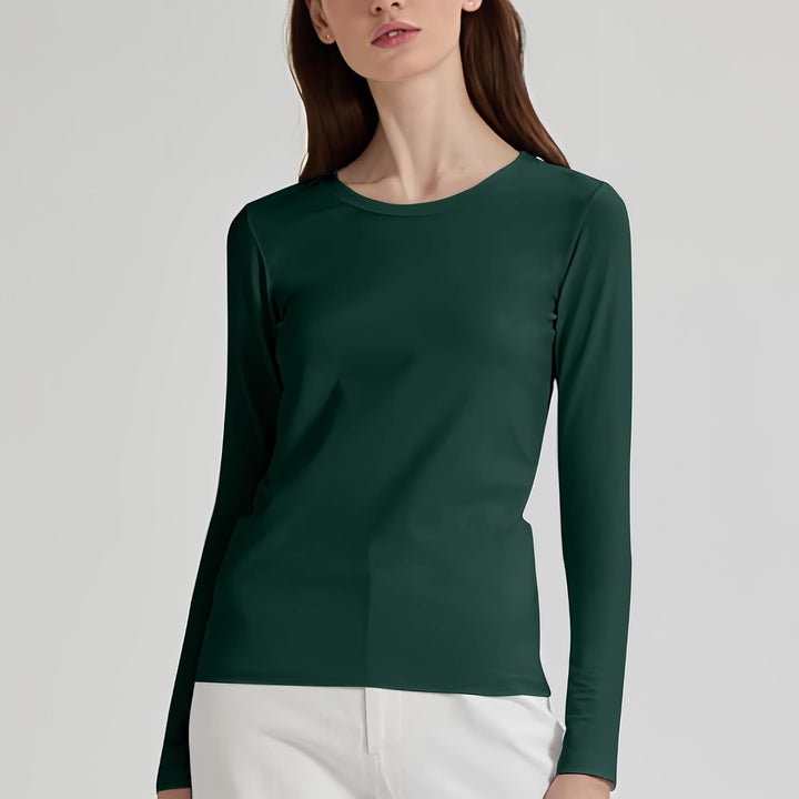 LiKing 3er Pack Langarmshirt Damen Baumwolle Basic Longsleeve Obertei Tops | Stretch Langarm-Shirt,B