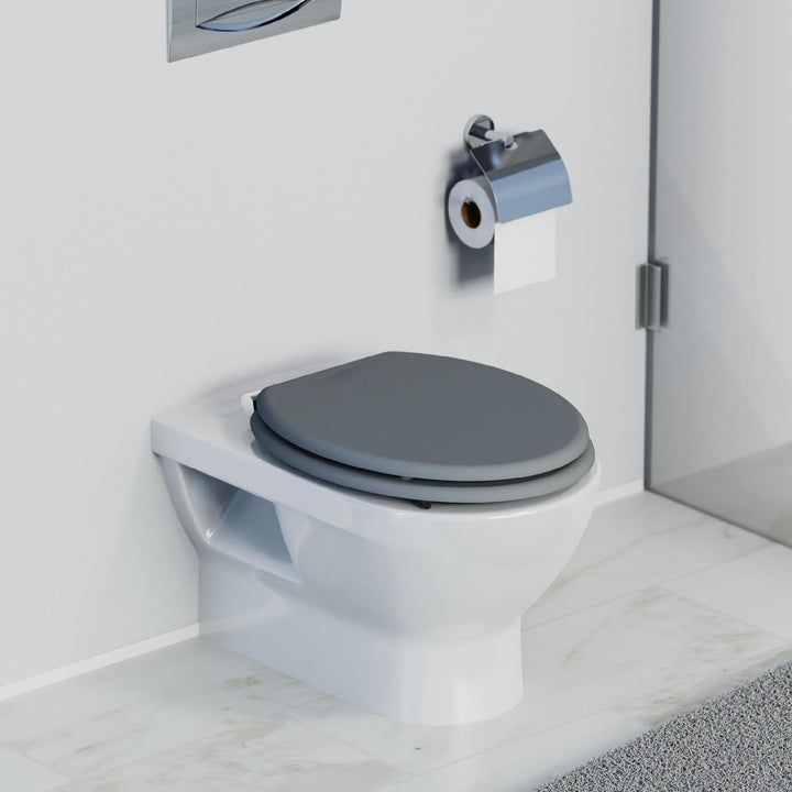 SCHÜTTE WC-Sitz mit Absenkautomatik aus Holz, hochwertiger Toilettendeckel mit 175kg Belastbarkeit,