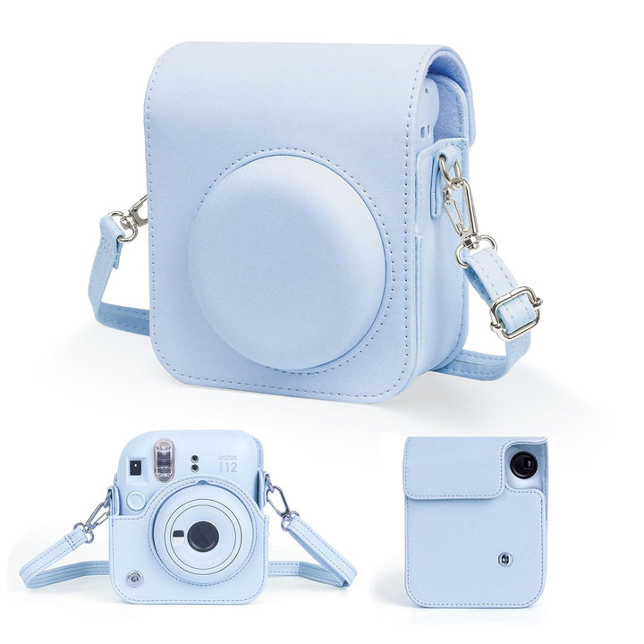Easy Hood Schutzhülle und Tragbare Tasche für Instax Mini 12 Sofortbildkameras, PU Leder Kameratasch