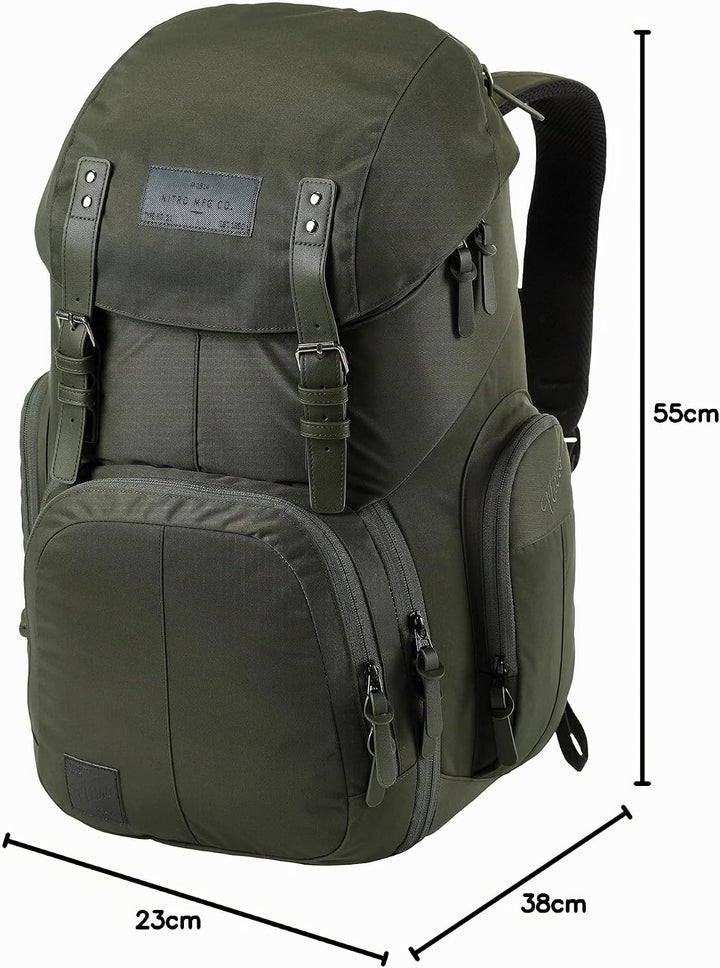 Nitro Weekender Alltagsrucksack mit gepolstertem Laptopfach, Schulrucksack, Wanderrucksack inkl. Nas