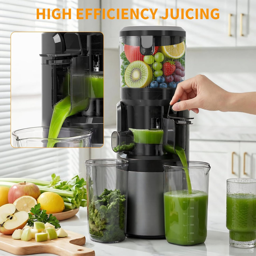 SJ-068 Entsafter Slow Juicer, 152mm Einfüllschacht, Saftausbeute Titanium Gray, Titanium Gray