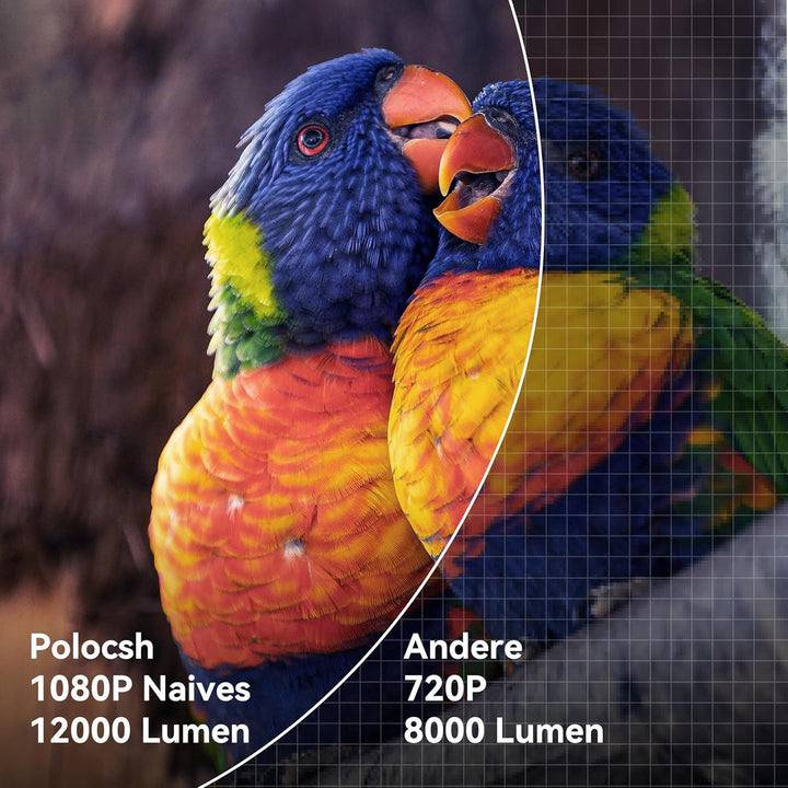 Polocsh Mini Beamer, Beamer 4k Unterstützt 1080P Full HD, Mini Projektor mit Android11.0, WLAN6 und